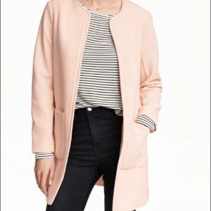 H&M Textured Weave Jacket Powder Pink